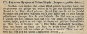 Wiener Kochbuch, Spatzensuppe