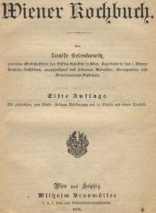 Wiener Kochbuch, Titelseite